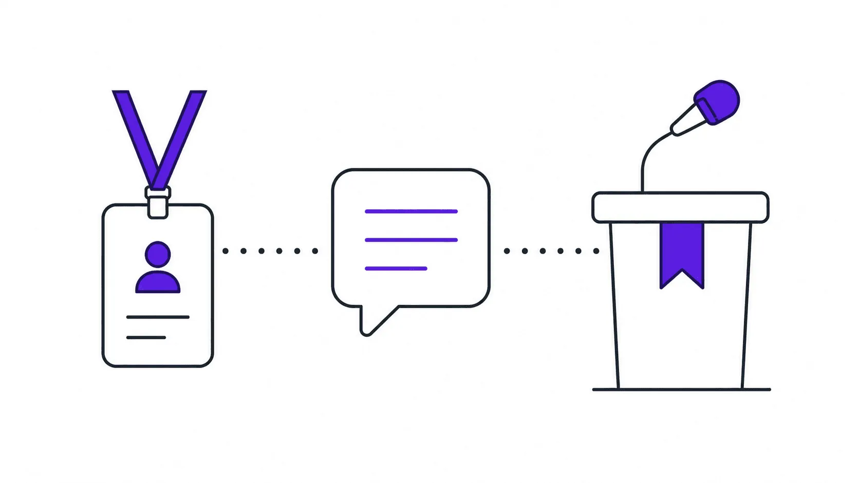 Illustration representing what a guest speaker is and their role at an event